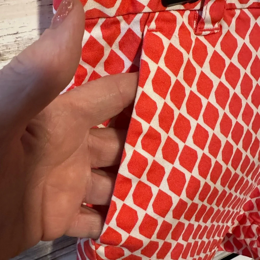 ❤️❤️ Banana Republic Red Print Shorts Size 4 Summer Preppy Casual